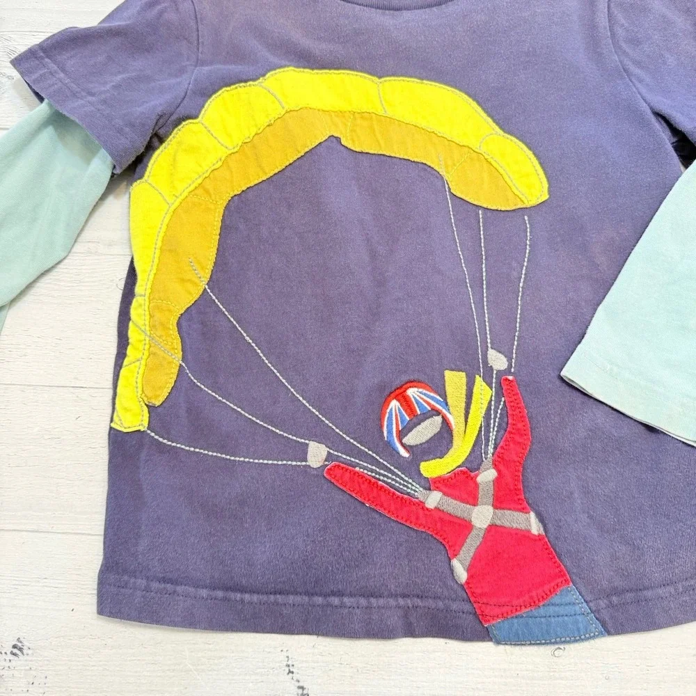 Mini Boden boys appliqué‎ paraglider long sleeve shirt 4/5